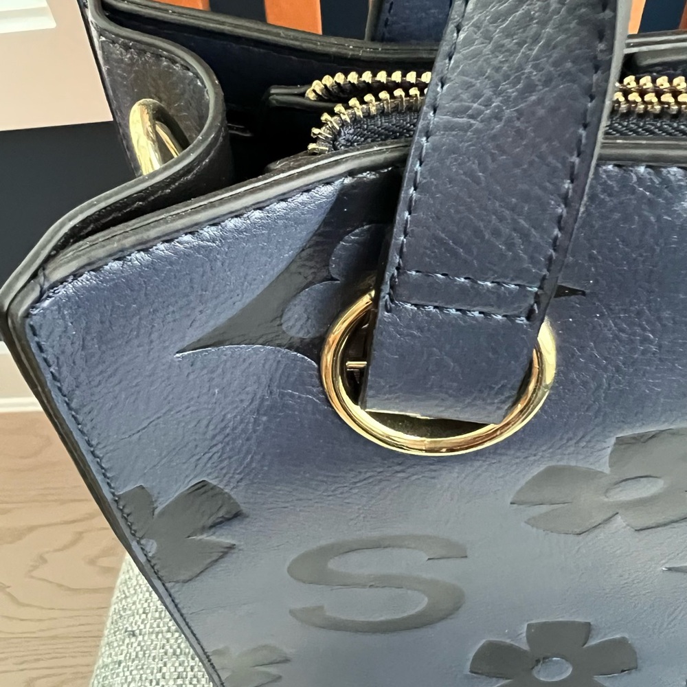 Navy Blue Designer Tote Bag - Picture 3 of 8